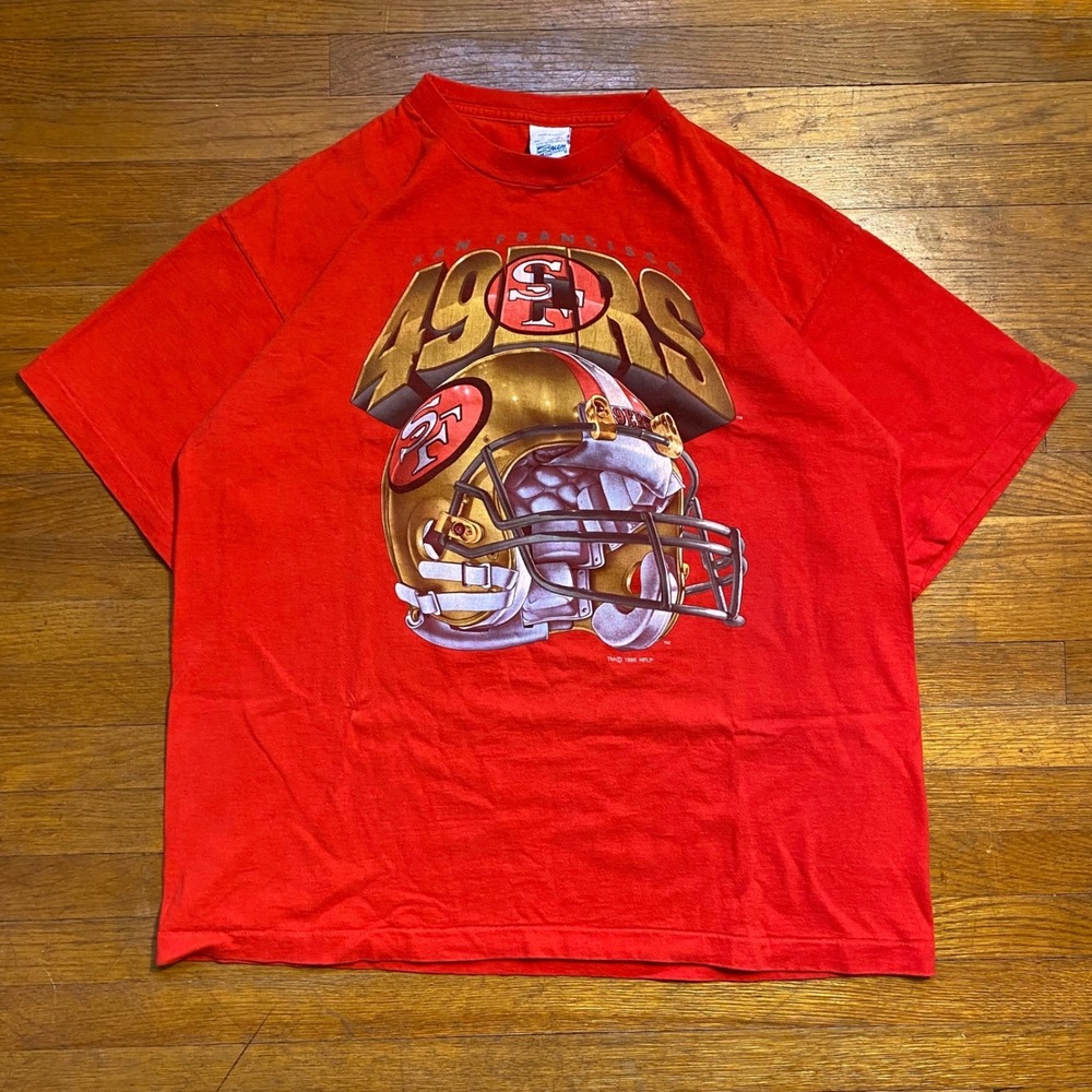 Vintage‎ 1995 San Francisco 49ers NFL Salem Sportswear Helmet T-Shirt Mens XL